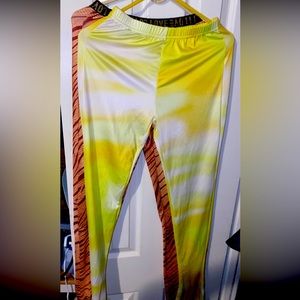 Two pairs silk leggings